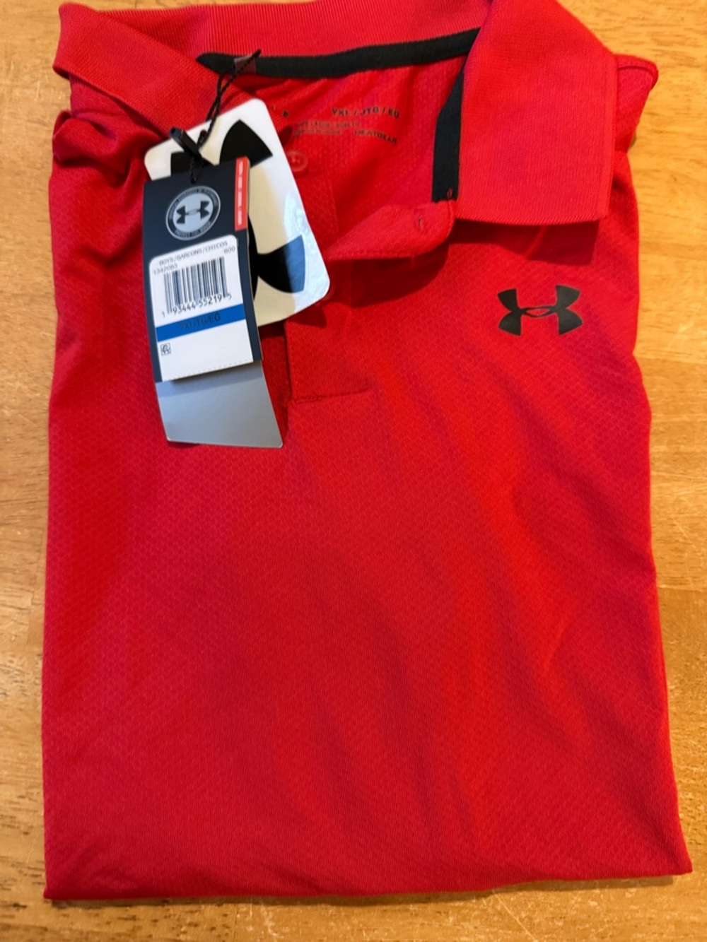Under Armour Red Men's Polo Shirt with Black Logo